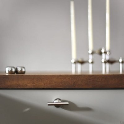 Gałka meblowa T-Bar Marbelo 04 Mosiężna Niklowana Szczotkowana