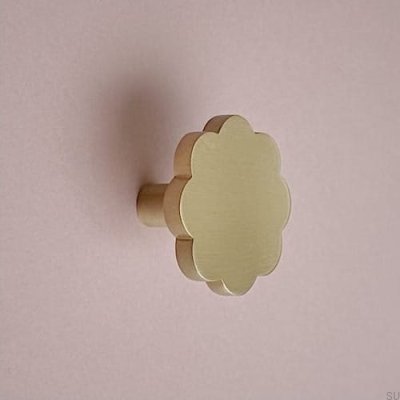 Wieszak ścienny Marbelo 08 Kwiatek Mosiężny Szczotkowany Nielakierowany