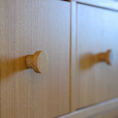 Gałka meblowa Basic 30 Drewniana Dębowa Olej Twardy Bezbarwny Półmat (Wysoka)