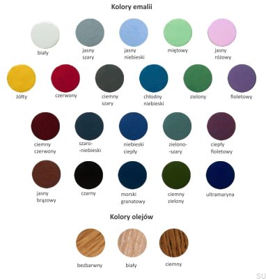 Wieszak ścienny Simple 30 Drewniany Dębowy Emaliowany Jasny Szary Olej Twardy Bezbarwny Półmat