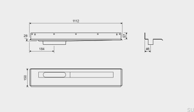 Odpływ liniowy 1004 1000 Kołnierz tylny Odpływ Lewostronny Przyścienny Stalowy