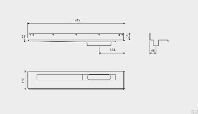 Odpływ liniowy 1004 800 Kołnierz tylny Odpływ Prawostronny Przyścienny Stalowy