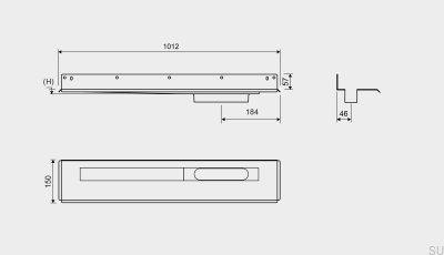 Odpływ liniowy 1004 900 Kołnierz tylny Odpływ Prawostronny Przyścienny Stalowy