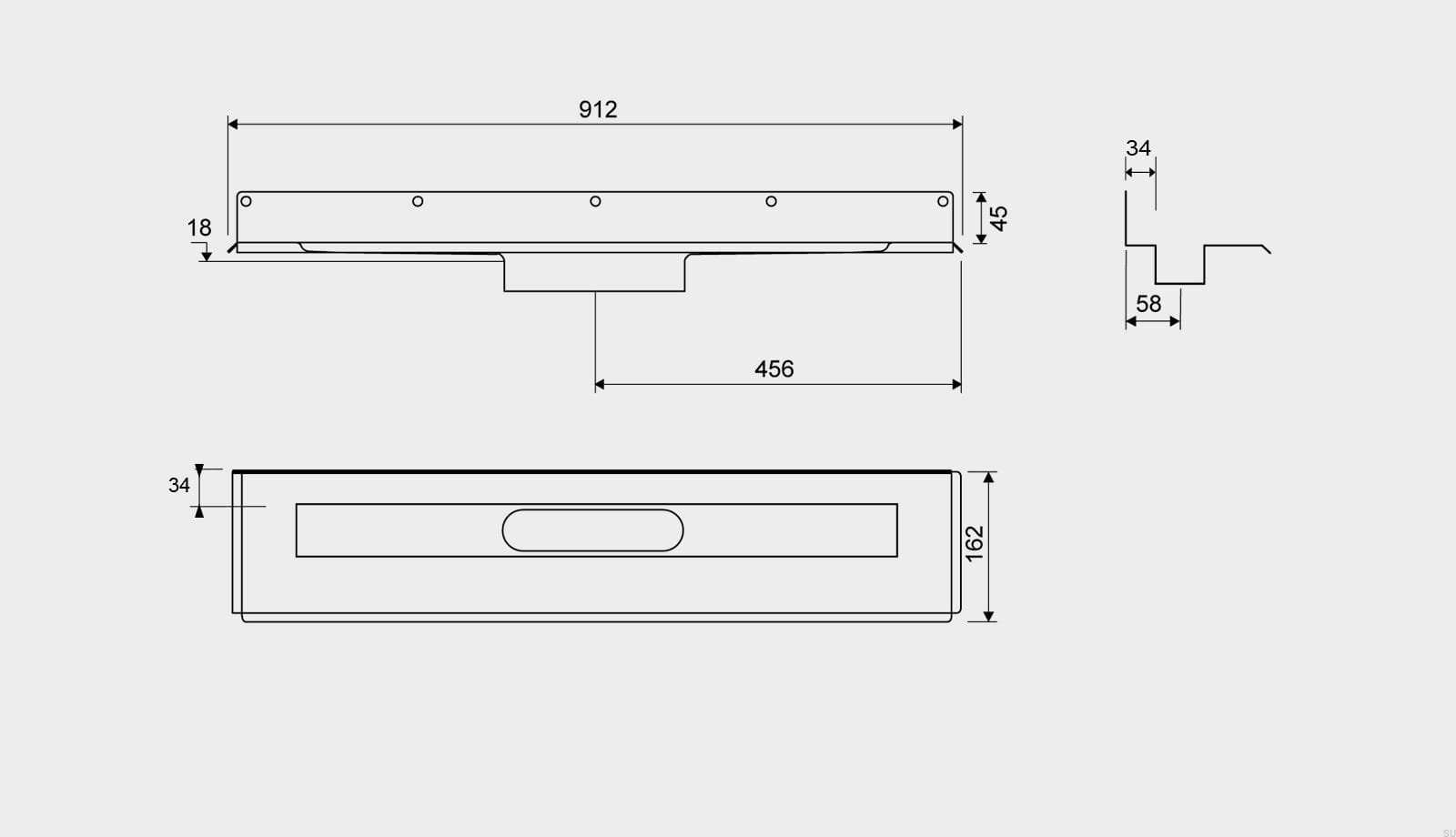 10040803--Odpływ-liniowy-1004-800-Kołnierz-tylny-przesunięty-12-mm-Przyścienny-Stalowy-Unidrain-Skandynawskie-Uchwyty_2