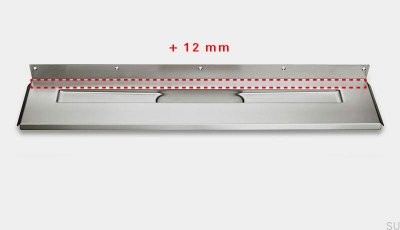 Odpływ liniowy 1004 1000 Kołnierz tylny przesunięty 12 mm Przyścienny Stalowy