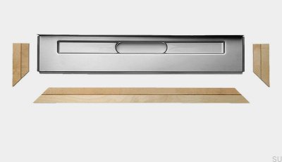 Zestaw montażowy do przyściennego odpływu liniowego 22 mm w podłogach drewnianych (1000 mm)