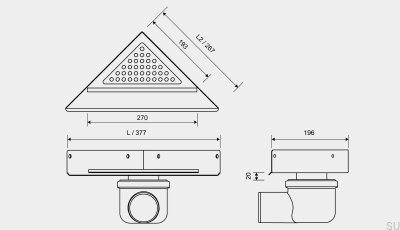 Odpływ narożny Stalowy