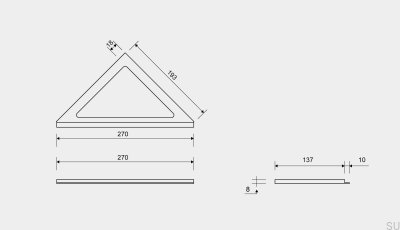 Ramka odpływu narożnego ClassicLine 8 Stalowa Szczotkowana