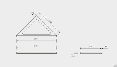 Ramka odpływu narożnego ClassicLine 12 Stalowa Szczotkowana
