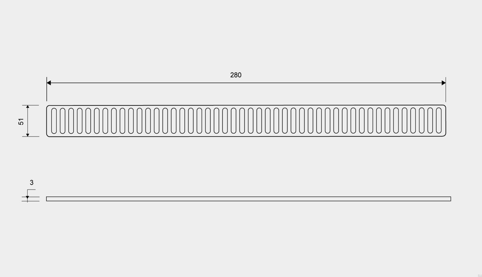 16020300--Ruszt-do-odpływu-ClassicLine-Column-280-Stalowy-Szczotkowany-Unidrain-Skandynawskie-Uchwyty_2