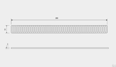 Ruszt do odpływu ClassicLine Column 280 Stalowy Szczotkowany