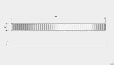 Ruszt do odpływu ClassicLine Column 560 Stalowy Szczotkowany