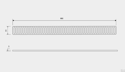 Ruszt do odpływu ClassicLine Column 660 Stalowy Szczotkowany