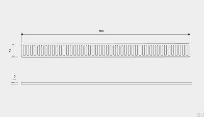 Ruszt do odpływu ClassicLine Column 860 Stalowy Szczotkowany