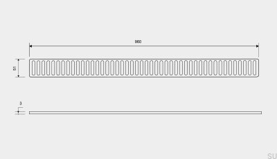 Ruszt do odpływu ClassicLine Column 960 Stalowy Szczotkowany