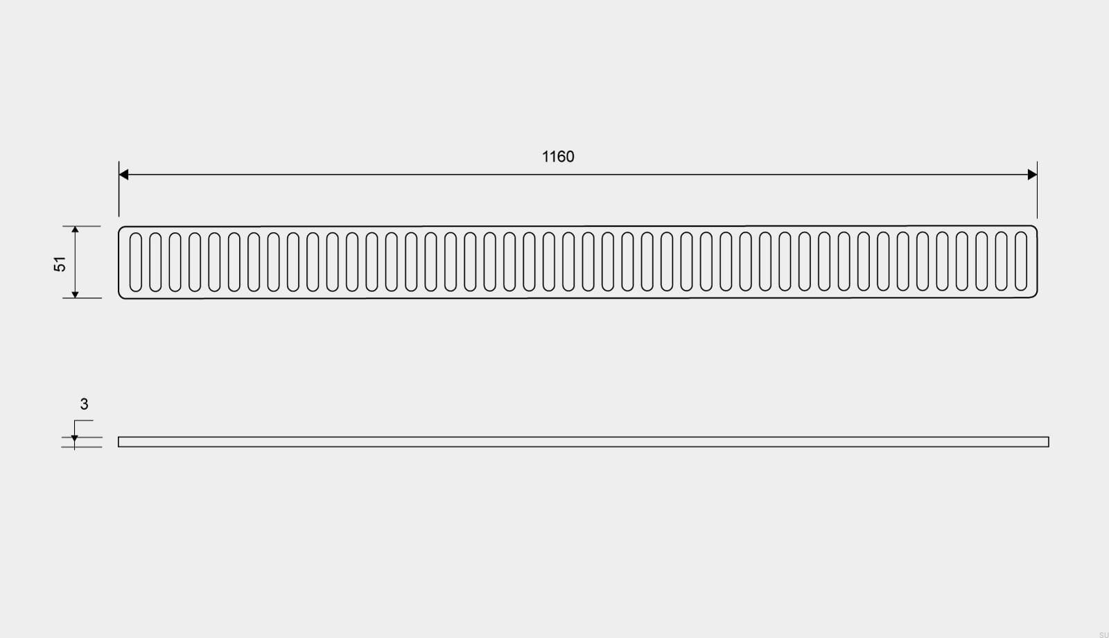 16021200--Ruszt-do-odpływu-ClassicLine-Column-1160-Stalowy-Szczotkowany-Unidrain-Skandynawskie-Uchwyty_2