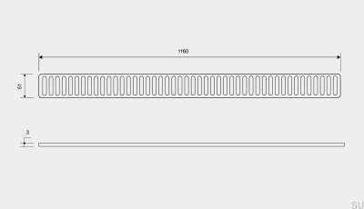 Ruszt do odpływu ClassicLine Column 1160 Stalowy Szczotkowany