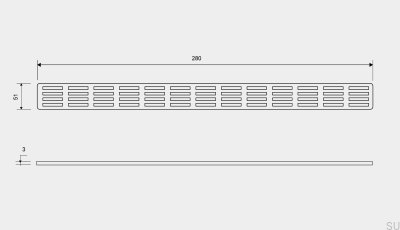 Ruszt do odpływu ClassicLine Stripe 280 Stalowy Szczotkowany