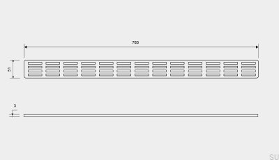 Ruszt do odpływu ClassicLine Stripe 760 Stalowy Szczotkowany