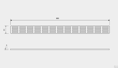 Ruszt do odpływu ClassicLine Stripe 860 Stalowy Szczotkowany