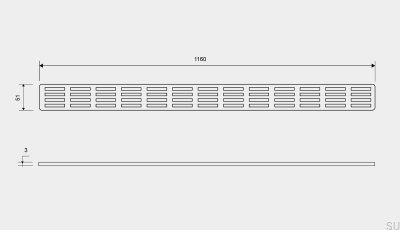 Ruszt do odpływu ClassicLine Stripe 1160 Stalowy Szczotkowany