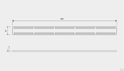 Ruszt do odpływu ClassicLine Anniversario 280 Stalowy Szczotkowany