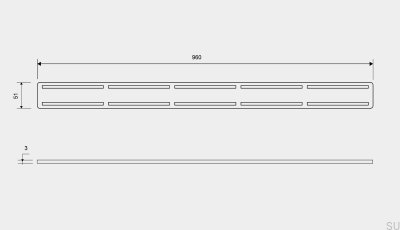 Ruszt do odpływu ClassicLine Anniversario 960 Stalowy Szczotkowany