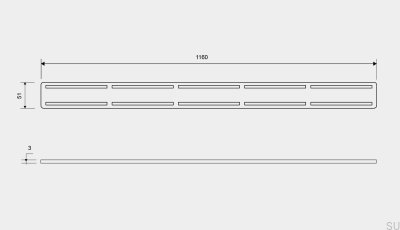 Ruszt do odpływu ClassicLine Anniversario 1160 Stalowy Szczotkowany
