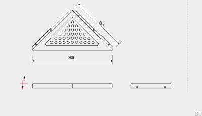 Półka prysznicowa narożna trójkątna ClassicLine Classic Stalowa Szczotkowana