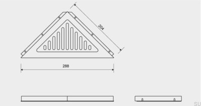 Półka prysznicowa narożna trójkątna ClassicLine Column Stalowa Szczotkowana