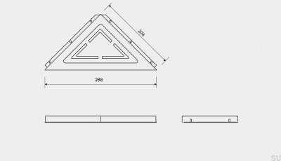 Półka prysznicowa narożna trójkątna ClassicLine Anniversario Stalowa Szczotkowana