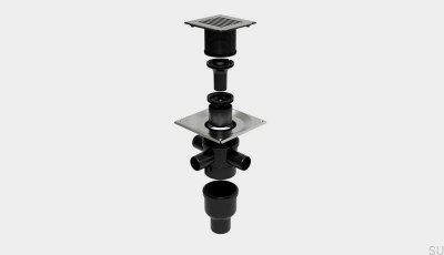 Zestaw odpływowy kwadratowy ClassicLine Column z pionowym wylotem 75 mm i bocznymi przyłączami