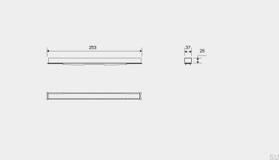 Panel kasetowy do odpływu liniowego HighLine 253 25 Stalowy Szczotkowany
