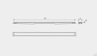 Panel kasetowy do odpływu liniowego HighLine 733 10 Stalowy Szczotkowany