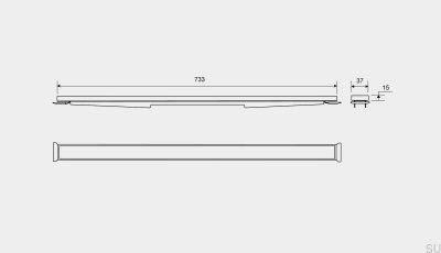 Panel kasetowy do odpływu liniowego HighLine 733 15 Stalowy Szczotkowany