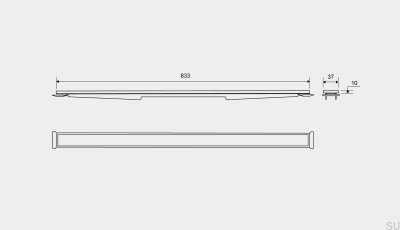Panel kasetowy do odpływu liniowego HighLine 833 10 Stalowy Szczotkowany