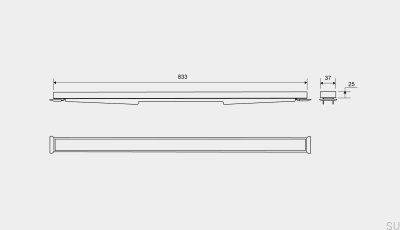 Panel kasetowy do odpływu liniowego HighLine 833 25 Stalowy Szczotkowany