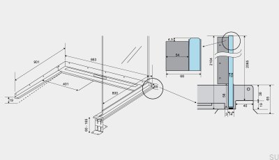 Odpływ liniowy ShowerLine 863 800 Prawy Stalowy