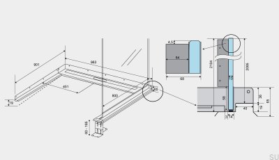 Odpływ liniowy ShowerLine 963 800 Prawy Stalowy