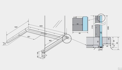 Odpływ liniowy ShowerLine 1063 900 Prawy Stalowy
