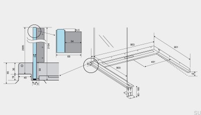Odpływ liniowy ShowerLine 863 800 Lewy Stalowy
