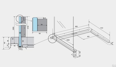 Odpływ liniowy ShowerLine 863 1000 Lewy Stalowy