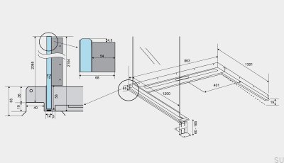 Odpływ liniowy ShowerLine 863 1200 Lewy Stalowy