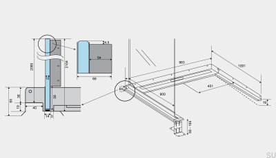 Odpływ liniowy ShowerLine 963 900 Lewy Stalowy
