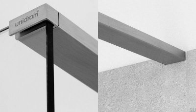 Szyna górna GlassLine Lewa Stalowa Szczotkowana