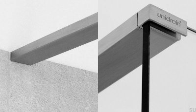 Szyna górna GlassLine Prawa Stalowa Szczotkowana