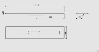 Odpływ liniowy 3004 1200 Wolnostojący Stalowy