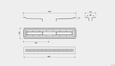 Zestaw odpływowy do podłóg winylowych 4004 1000 Stalowy