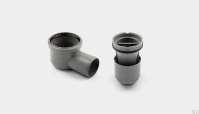 Moduł odpływu narożnego z poziomym wylotem 75 mm z wyjmowanym syfonem