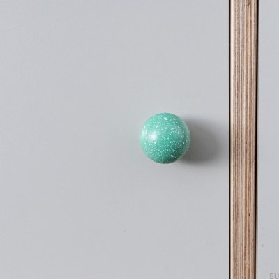 Gałka meblowa Ren Melange Light Green & White 35 Drewniana Bukowa